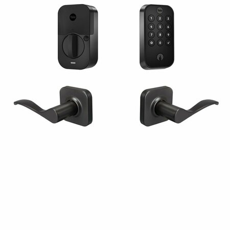 YALE REAL LIVING Yale Assure Lock 2 Bundle with Keypad Bluetooth Deadbolt, Norwood Lever Passage, and BYRD410BLENWBSP